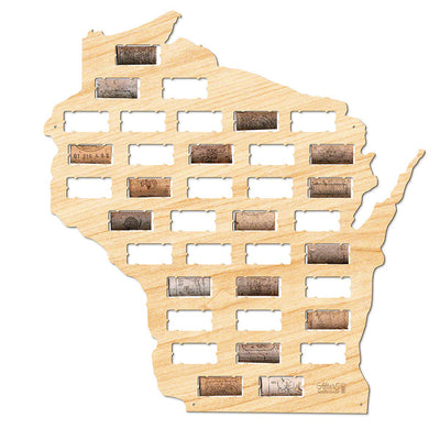 Wisconsin Wine Cork Map